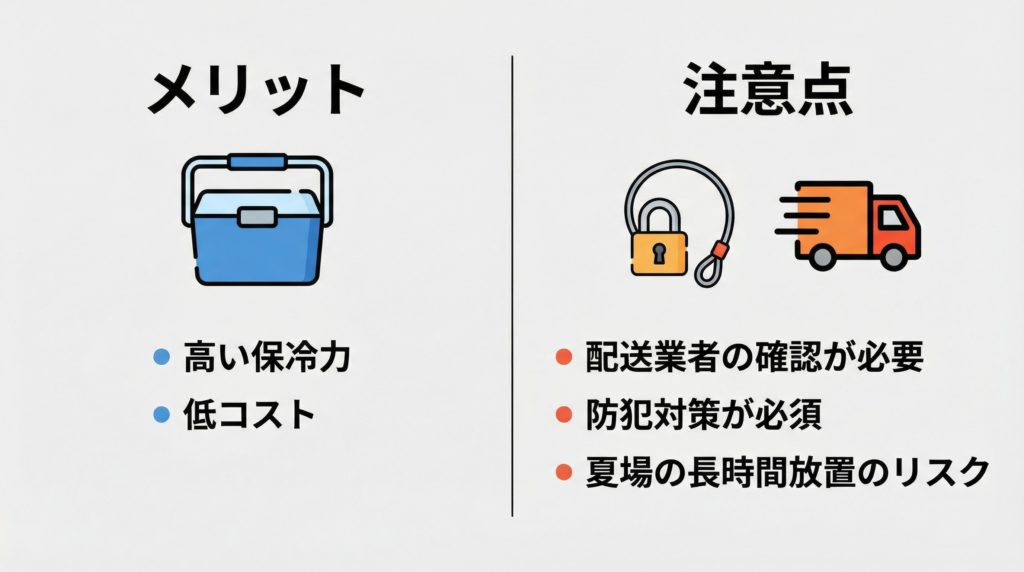 宅配弁当の置き配にクーラーボックスを使う際、3つの注意点