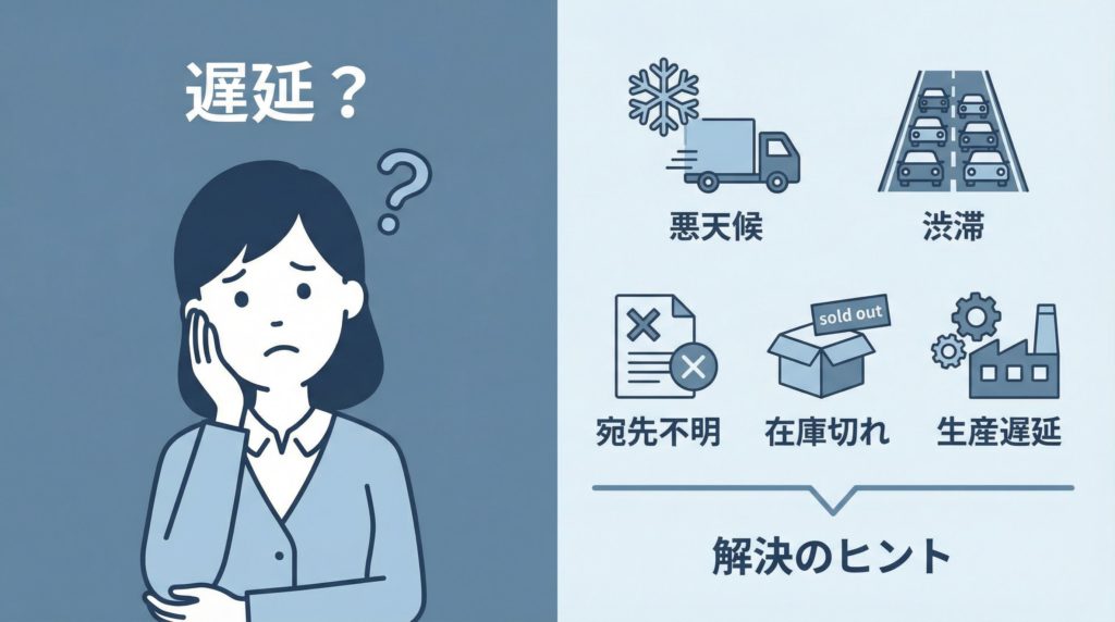 商品が遅れる理由