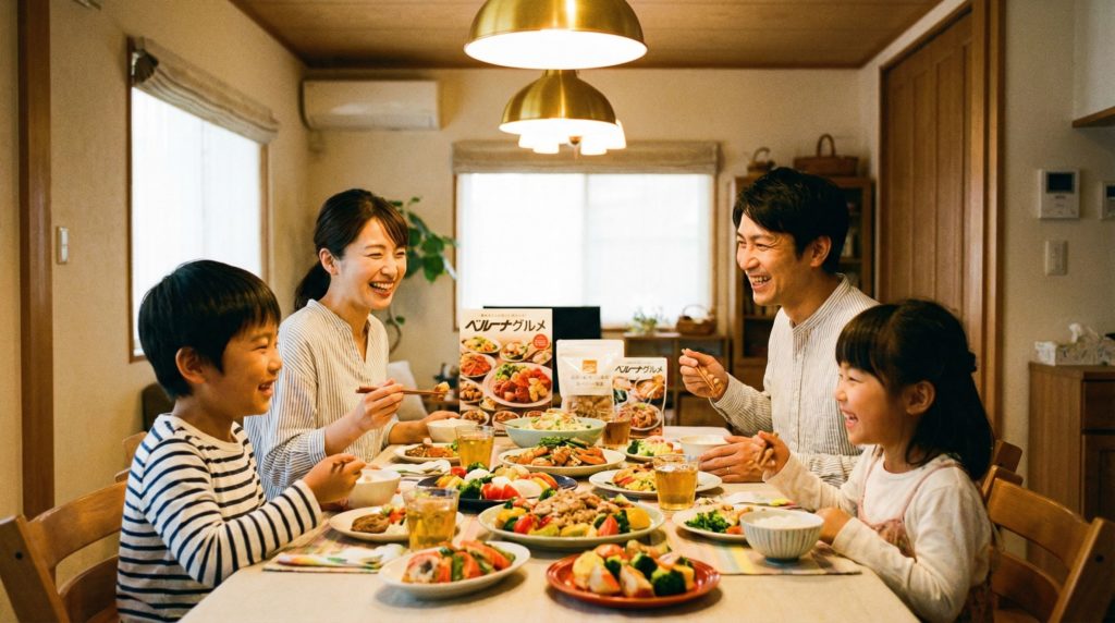 ベルーナグルメを楽しむ家族