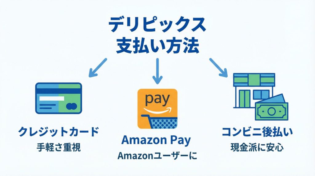 デリピックスで使える支払い方法