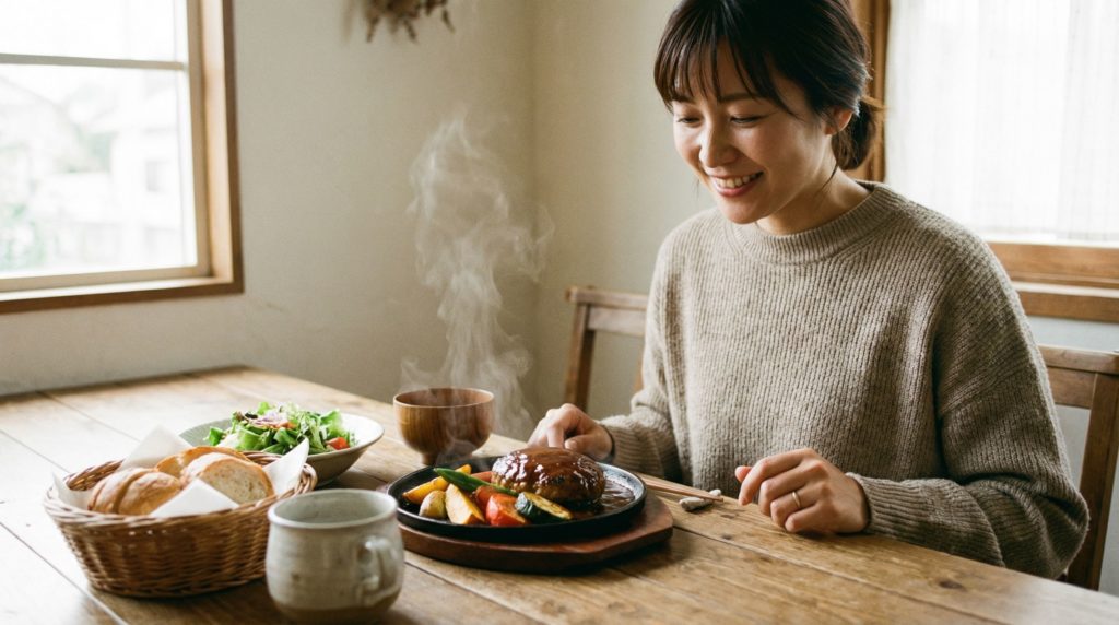 美味しい食事を楽しむ