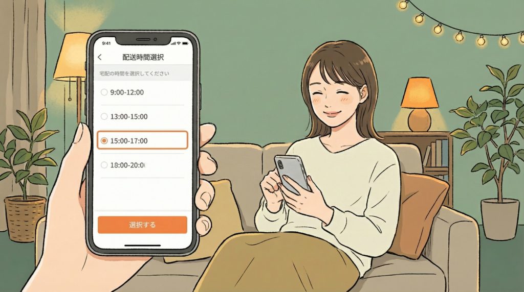 希望の「お届け時間帯」を選択