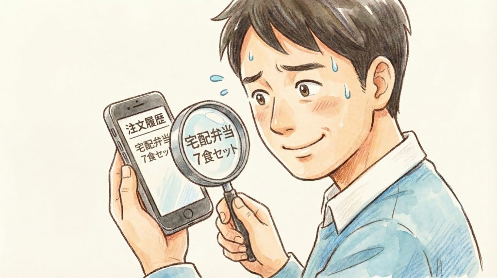 宅配弁当の注文履歴を確認