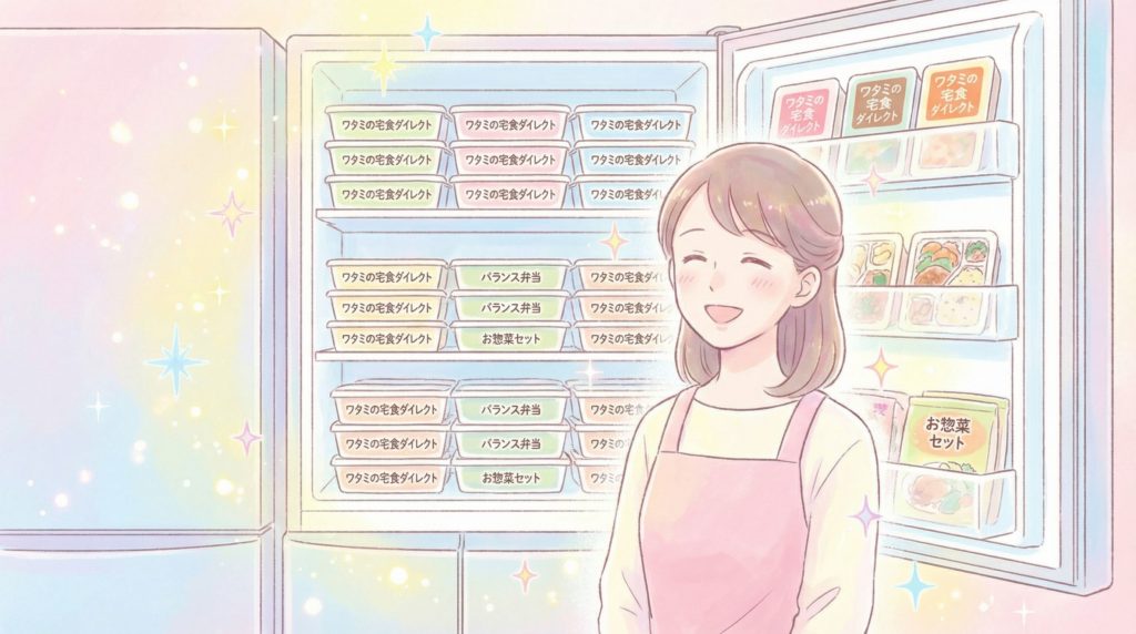 ワタミの宅食ダイレクトの容器を、冷凍室にスッキリ収納
