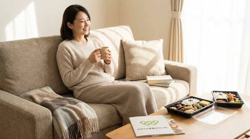 ワタミの宅食ダイレクトを利用して、心が穏やかな女性