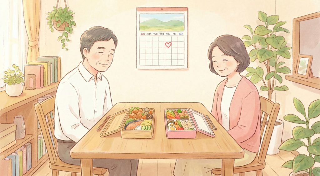 Dr.つるかめキッチンをおすすめする人の食事を描いたイラスト
