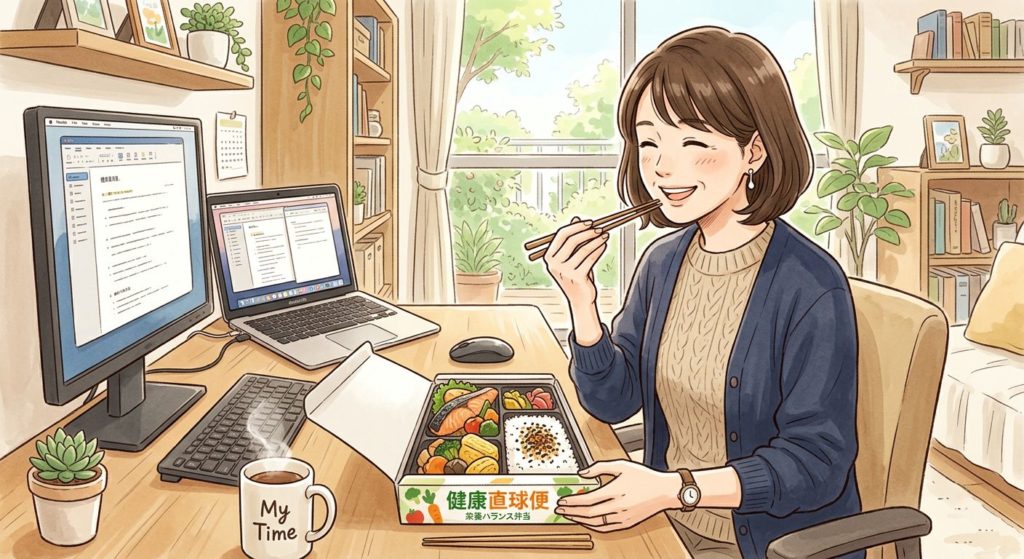 調理の手間を省き食事を楽しむ、健康直球便がおすすめな女性