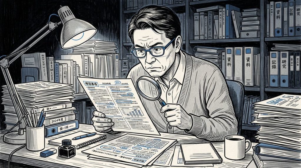 あんしん相談室の悪い評判について書類を確認する男性