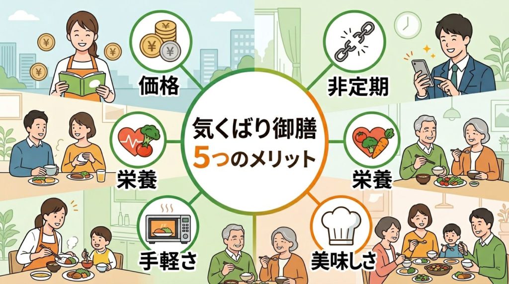 ニチレイ気くばり御膳お試しセットの5つのメリットを図解